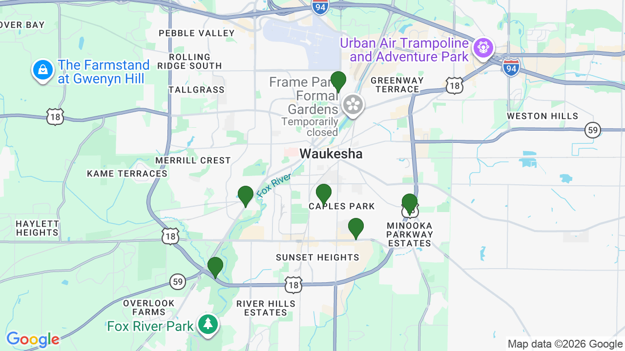 Map of E85 stations in Waukesha, WI