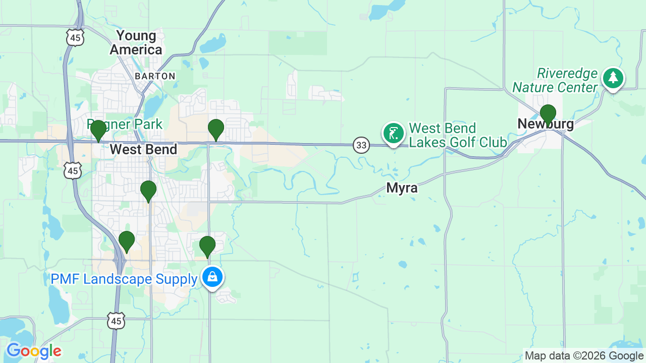 Map of E85 stations in West Bend, WI
